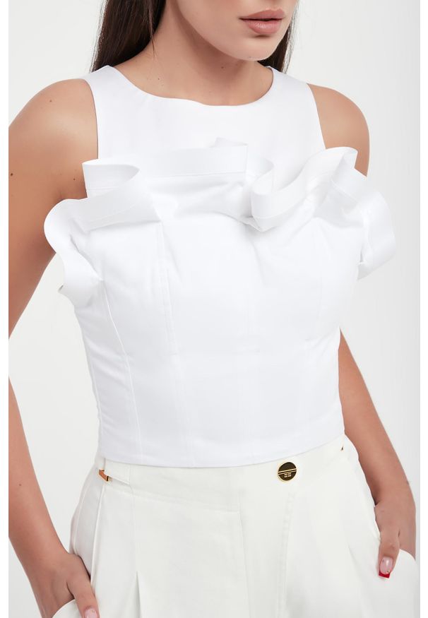 Elisabetta Franchi - Top damski z falbaną ELISABETTA FRANCHI