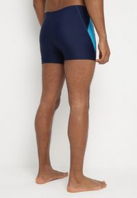 Born2be - Niebieskie Kąpielówki Bokserki ze Ściągaczem w Pasie Milannea. Kolekcja: plus size. Kolor: niebieski