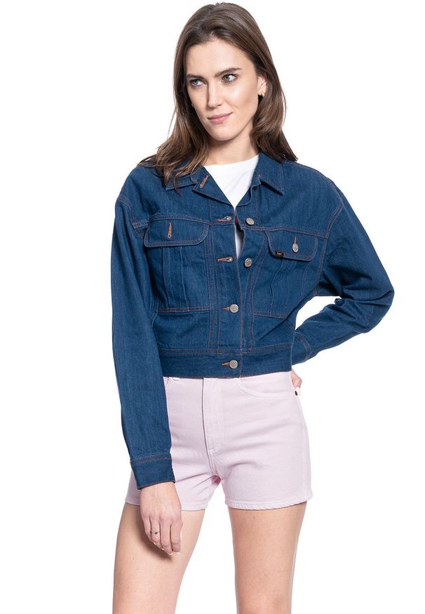 Lee - LEE SLIM RIDER DAMSKA KURTKA JEANSOWA L54QKEIV. Materiał: jeans