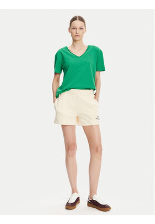 TOMMY HILFIGER - Tommy Hilfiger Szorty sportowe WW0WW45518 Beżowy Regular Fit. Kolor: beżowy. Materiał: bawełna