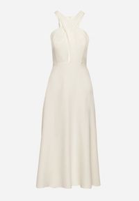 Born2be - Żółta Rozkloszowana Sukienka z Wiskozą i Dekoltem Typu Halter Dolienna. Typ kołnierza: dekolt halter. Kolor: żółty. Materiał: wiskoza. Typ sukienki: rozkloszowane. Styl: elegancki #4