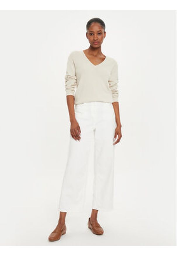 United Colors of Benetton - United Colors Of Benetton Sweter 1091D4625 Beżowy Regular Fit. Kolor: beżowy. Materiał: bawełna