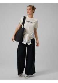 4f - 4F Spodnie dresowe z szerokimi nogawkami modalem damskie - czarne XL. Stan: podwyższony. Kolor: czarny. Materiał: dresówka #1