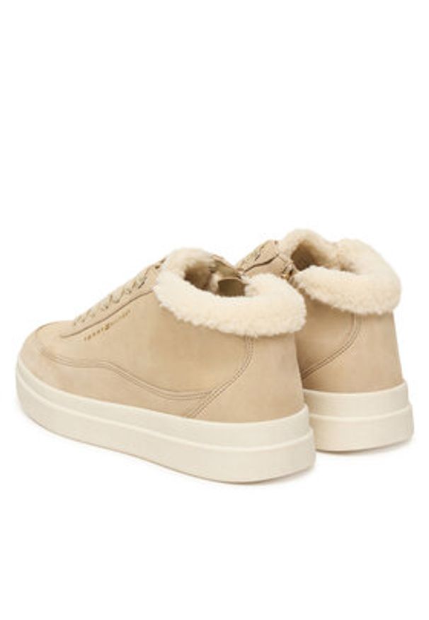 TOMMY HILFIGER - Tommy Hilfiger Sneakersy Modern Court Sneaker Mc Wl FW0FW09000 Beżowy. Kolor: beżowy. Materiał: skóra