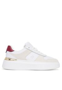 TOMMY HILFIGER - Tommy Hilfiger Sneakersy Fashion Court Mix FW0FW08632 Biały. Kolor: biały. Materiał: skóra