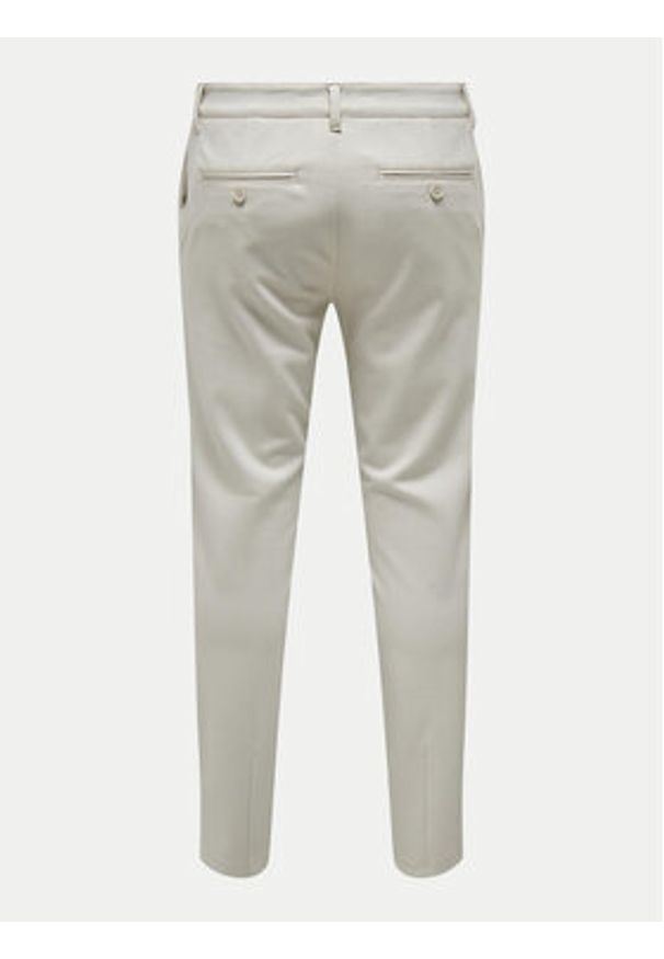 Only & Sons Chinosy Mark 22010209 Écru Slim Fit. Kolor: kremowy. Materiał: syntetyk