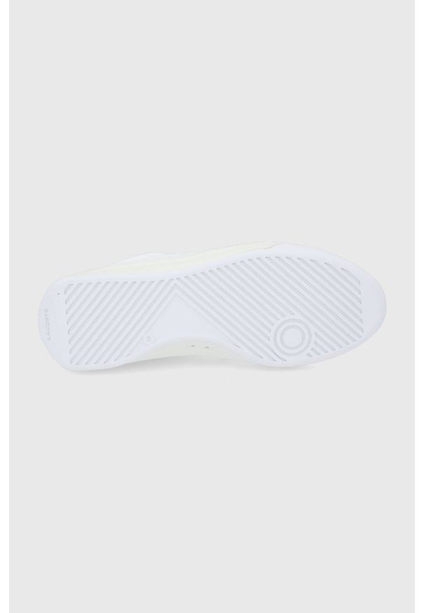 Lacoste Buty skórzane Quantace kolor biały. Nosek buta: okrągły. Zapięcie: sznurówki. Kolor: biały. Materiał: skóra