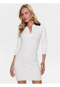 Ermanno Firenze Sukienka dzianinowa Q013E53 Biały Regular Fit. Kolor: biały. Materiał: wiskoza