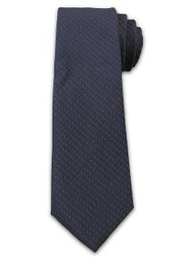 Męski Stylowy Krawat z Brązowym Rzucikiem - Chattier- 6,7cm - Granatowy. Kolor: niebieski, brązowy, beżowy, wielokolorowy. Materiał: tkanina. Styl: elegancki