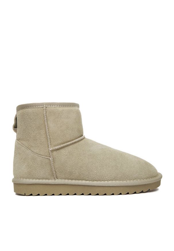 DeeZee Śniegowce DZ-79 Khaki. Kolor: brązowy. Materiał: skóra, zamsz