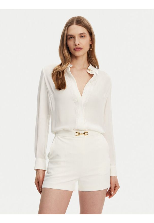 Elisabetta Franchi Koszula ca05451e2-360 Biały Regular Fit. Kolor: biały. Materiał: wiskoza