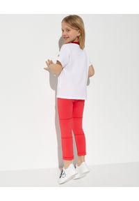 MONCLER KIDS - Biała koszulka z napisami 4-14 lat. Okazja: na co dzień, na uczelnię. Kolor: biały. Materiał: bawełna. Wzór: napisy. Sezon: lato. Styl: klasyczny, casual #4