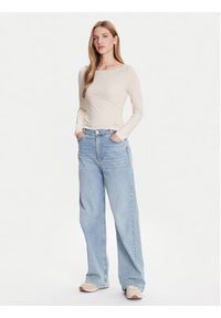 Guess Bluzka W5BP46 KCYV2 Beżowy Slim Fit. Kolor: beżowy. Materiał: wiskoza #5