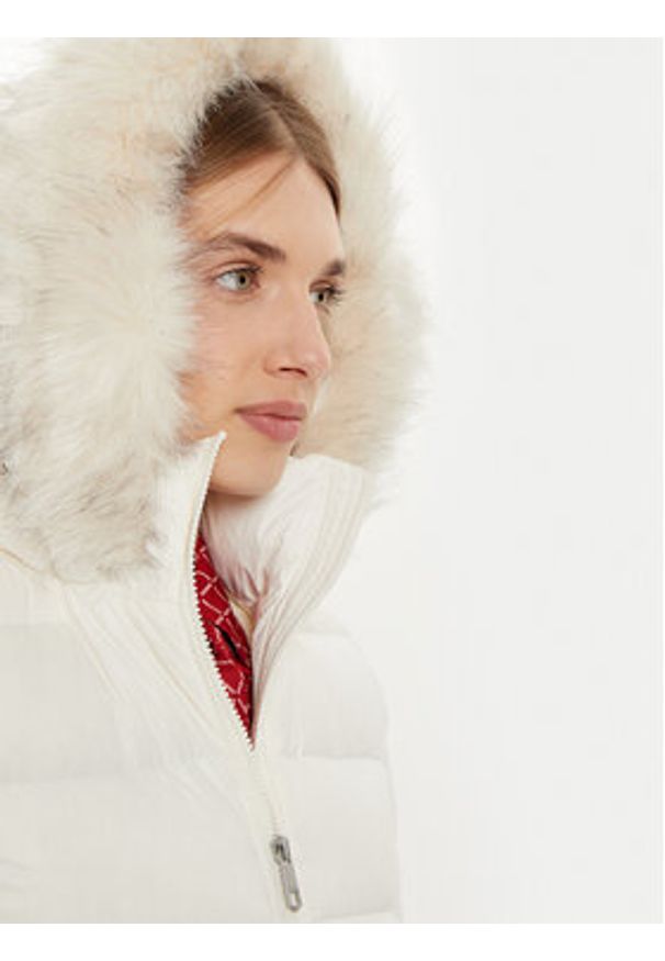 TOMMY HILFIGER - Tommy Hilfiger Płaszcz zimowy WW0WW43122 Écru Regular Fit. Materiał: syntetyk. Sezon: zima