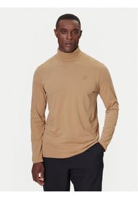 Karl Lagerfeld - KARL LAGERFELD Golf 755023 554226 Beżowy Regular Fit. Typ kołnierza: golf. Kolor: beżowy. Materiał: bawełna