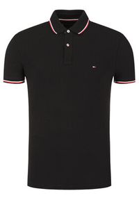 TOMMY HILFIGER - Tommy Hilfiger Polo MW0MW13080 Czarny Slim Fit. Typ kołnierza: polo. Kolor: czarny. Materiał: bawełna #3