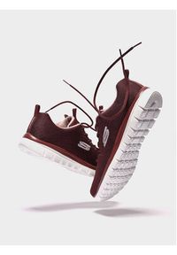 skechers - Skechers Sneakersy Get Connected 12615/WINE Bordowy. Kolor: czerwony. Materiał: materiał #4