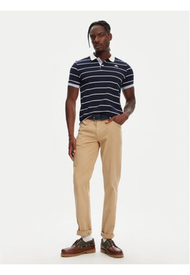 Robe di Kappa Polo Masao 64131FW Granatowy Slim Fit. Typ kołnierza: polo. Kolor: niebieski. Materiał: bawełna