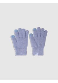 4f - 4F Rękawiczki dzianinowe Touch Screen dziecięce - niebieskie S/M. Kolor: niebieski. Materiał: dzianina. Styl: klasyczny, casual