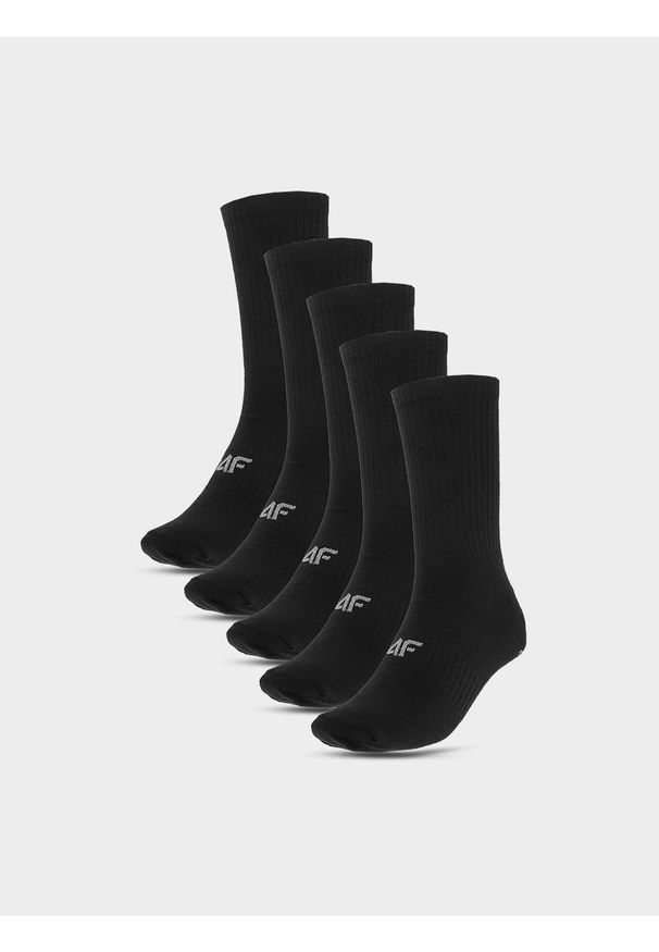 4f - 4F Skarpetki długie (5-pack) męskie - czarne 43-46. Kolor: czarny. Wzór: prążki. Sport: turystyka piesza