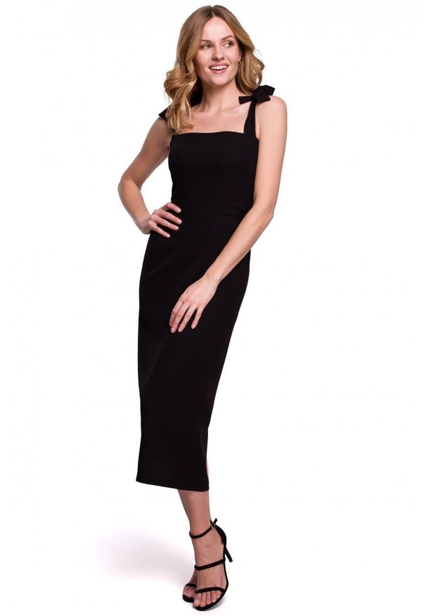 Sukienka koktajlowa na co dzień, dopasowana, na ramiączkach, elegancka