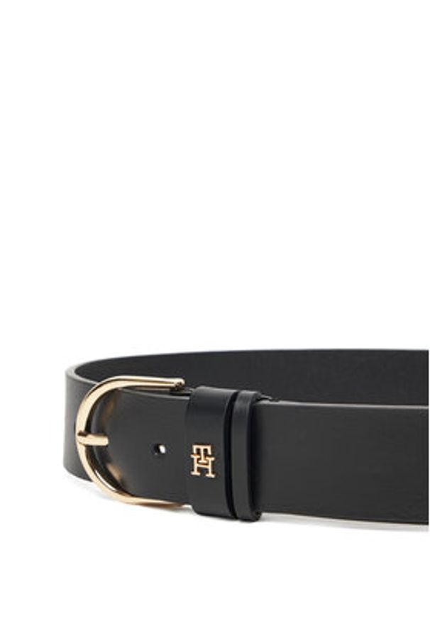 TOMMY HILFIGER - Tommy Hilfiger Pasek Damski Essential Effortless 3.5 AW0AW17757 Czarny. Kolor: czarny. Materiał: skóra