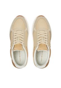 TOMMY HILFIGER - Tommy Hilfiger Sneakersy FW0FW08472 Beżowy. Kolor: beżowy. Materiał: skóra #4