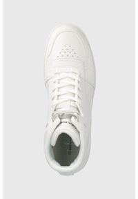 Calvin Klein Jeans buty kolor biały. Nosek buta: okrągły. Zapięcie: sznurówki. Kolor: biały. Materiał: guma, poliester. Obcas: na obcasie. Wysokość obcasa: niski