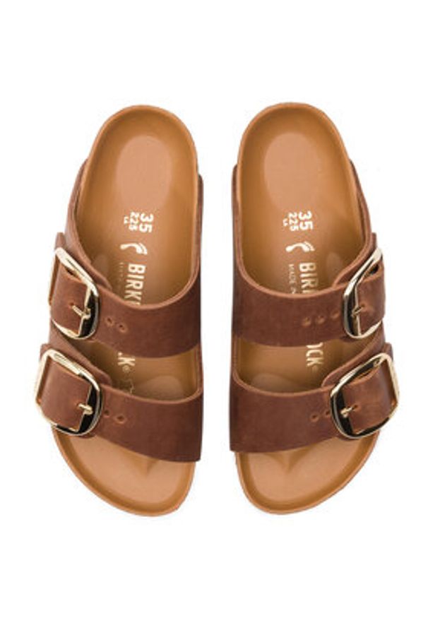 Birkenstock Klapki Arizona Big Buckle 1011073 Brązowy. Kolor: brązowy. Materiał: skóra