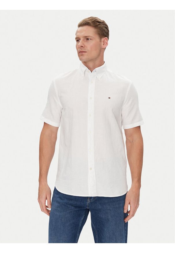 TOMMY HILFIGER - Tommy Hilfiger Koszula MW0MW40703 Biały Regular Fit. Kolor: biały. Materiał: bawełna