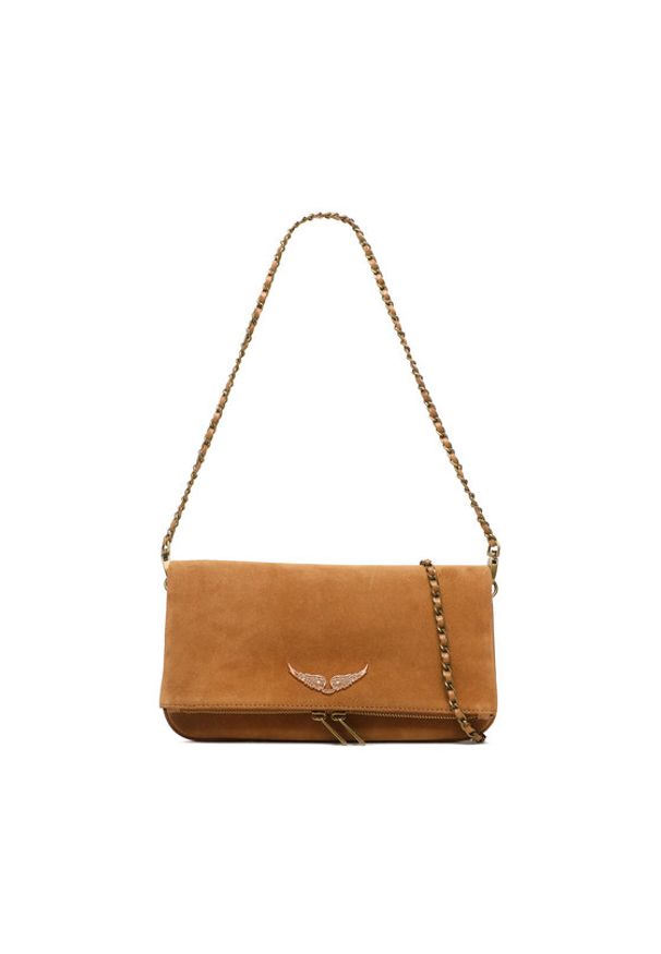 Zadig&Voltaire Torebka Rock Suede LWBA00056 Brązowy. Kolor: brązowy. Materiał: zamszowe, skórzane. Styl: rockowy