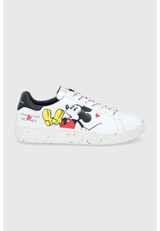 MOA Concept - Buty x Disney. Zapięcie: sznurówki. Kolor: biały. Materiał: skóra, guma. Wzór: motyw z bajki