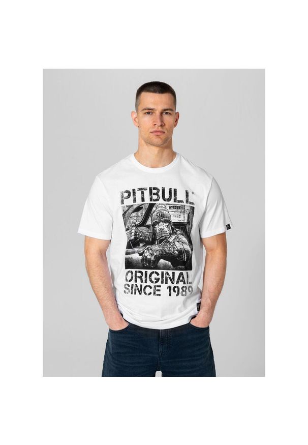 PITBULL - Koszulka bawełniana sportowy t-shirt dla dorosłych Drive. Kolor: czarny, wielokolorowy, biały. Materiał: bawełna