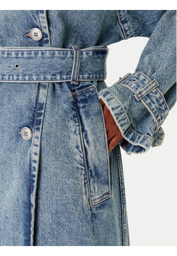 Hugo - HUGO Trencz Garena 50541545 Niebieski Oversize. Kolor: niebieski. Materiał: bawełna