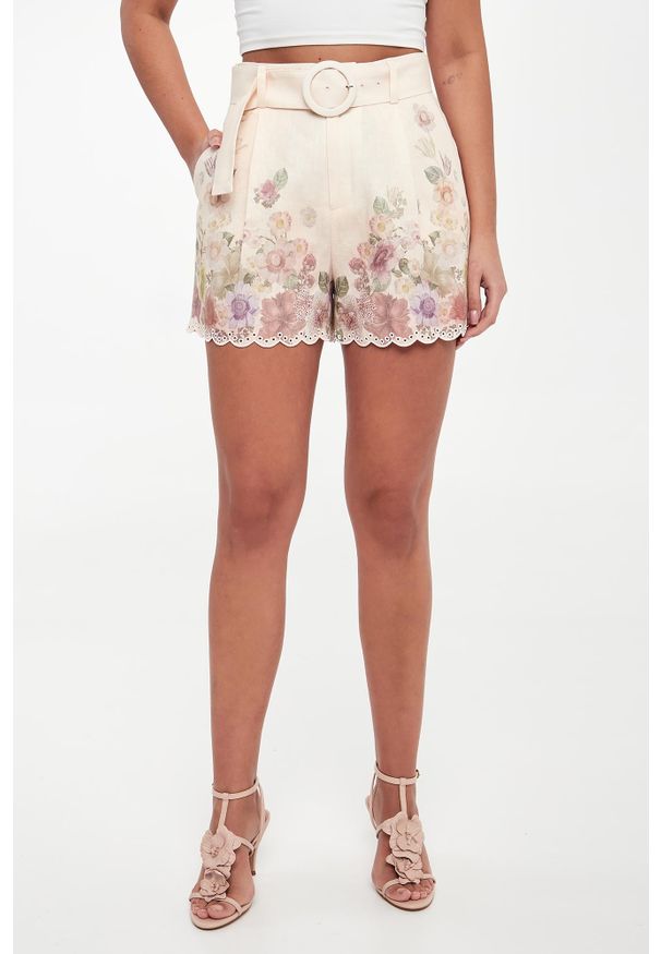 Twinset Milano - Szorty damskie lniane TWINSET. Materiał: len