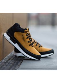 Skórzane buty męskie sneakersy żółte Cruiser Bustagrip. Kolor: żółty. Materiał: skóra #3