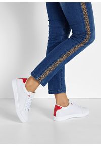 Sneakersy bonprix biało-czerwony. Kolor: biały #5