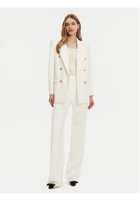 Elisabetta Franchi Marynarka GI-147-51E2 -V700 Biały Regular Fit. Kolor: biały. Materiał: syntetyk