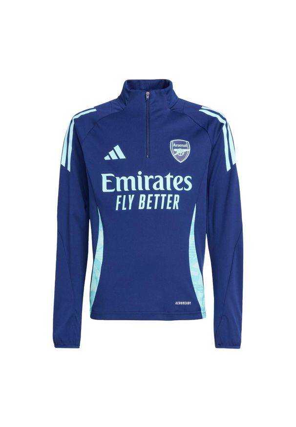 Adidas - Bluza Arsenal Tiro 24 Training. Kolor: niebieski. Materiał: dresówka, materiał. Sport: fitness, piłka nożna