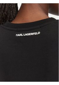 Karl Lagerfeld - KARL LAGERFELD Bluza B3W20031 Czarny Regular Fit. Typ kołnierza: dekolt w karo. Kolor: czarny. Materiał: bawełna #4
