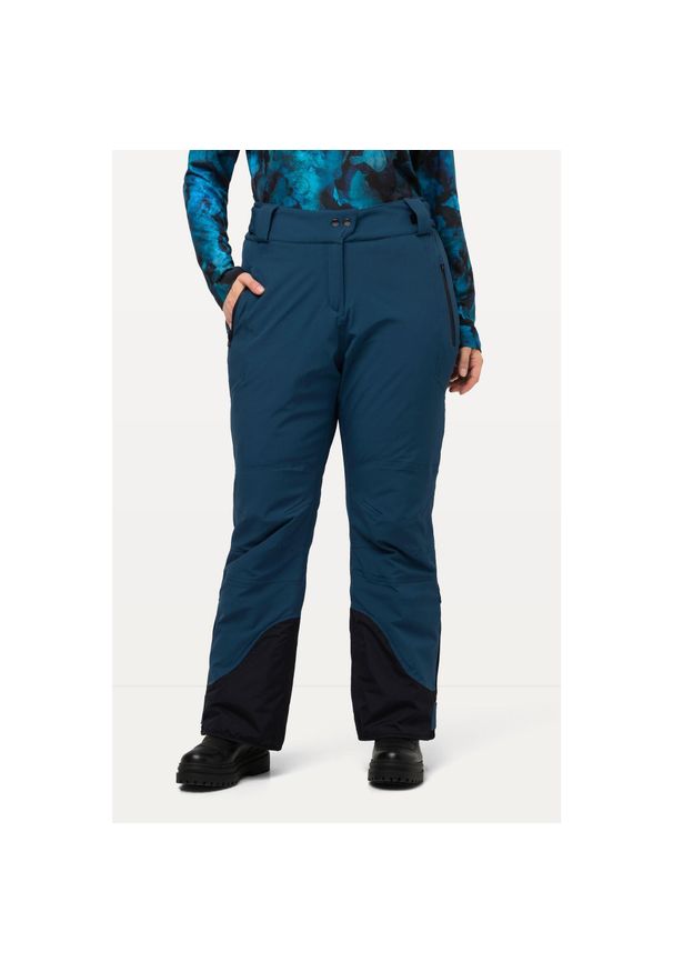 ULLA POPKEN - Damskie Spodnie funkcyjne HYPRAR wodoodporne zapięcie na rzep. Kolekcja: plus size. Kolor: turkusowy, niebieski, wielokolorowy. Materiał: materiał, poliester, elastan. Sezon: zima. Sport: narciarstwo