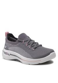 skechers - Sneakersy Skechers Go Walk Arch Fit 124863/GYPK Gray/Pink. Kolor: szary. Materiał: materiał #1