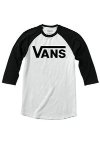 Koszulka sportowa męska Vans Classic Raglan. Kolor: biały. Materiał: bawełna. Długość rękawa: raglanowy rękaw. Długość: długie. Styl: sportowy