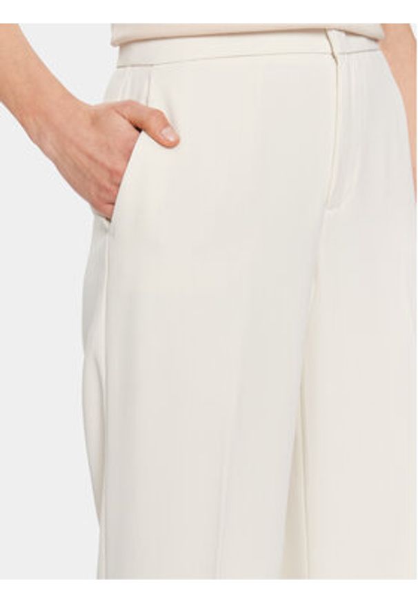 TwinSet - TWINSET Spodnie materiałowe 241TP2130 Écru Wide Leg. Materiał: syntetyk