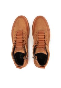 Kazar - Zamszowe sneakersy z cholewką do kostki. Zapięcie: pasek. Kolor: pomarańczowy. Materiał: syntetyk, zamsz. Szerokość cholewki: normalna #4