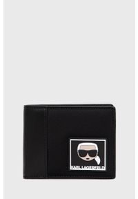 Karl Lagerfeld portfel męski kolor czarny. Kolor: czarny. Materiał: materiał
