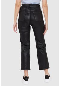 7 FOR ALL MANKIND Czarne błyszczące spodnie damskie Logan Stovepipe Supshicoa, Rozmiar 29. Kolor: czarny #5