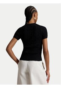 Polo Ralph Lauren Sweter 211971873506 Czarny Slim Fit. Typ kołnierza: polo. Kolor: czarny. Materiał: bawełna #2