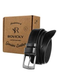 ROVICKY - Pasek męski czarny Rovicky PRS-01-G. Kolor: czarny. Materiał: skóra. Wzór: aplikacja. Styl: klasyczny #1