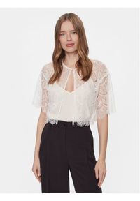 YAS Bluzka Bella 26032279 Biały Regular Fit. Kolor: biały. Materiał: syntetyk